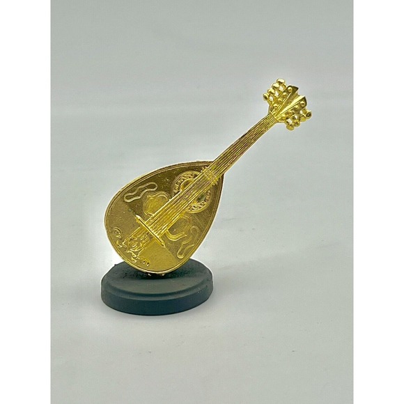 Beautiful Small Cast Metal Figurine MANDOLIN lifelike Gift Music Instrument Play - Picture 1 of 6